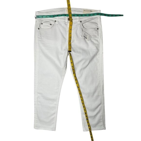 NWT Rag & Bone The Dre Boyfriend Skinny Jeans in Aged Bright White SZ 30 - Picture 9 of 10